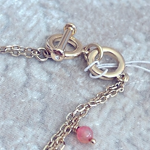 Brand New Bella Jack Gold Tone Double Chain Multicolored Bead Toggle Bracelet - Picture 14 of 16